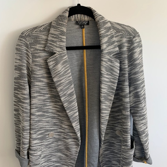 TOPSHOP Woven Gray Blazer **NEW** - Picture 4 of 4